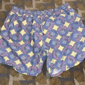 Vilebrequin Yellow and Blue Graphic Swim Shorts